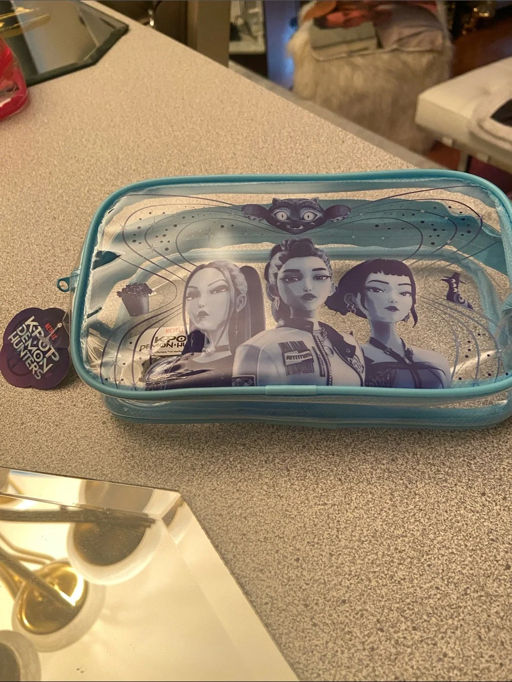 Arcane Themed Blue Transparent Travel Pouch